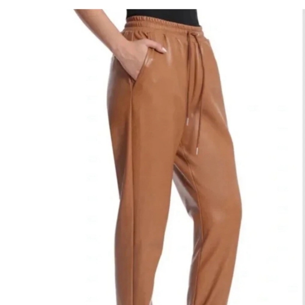 Bagatelle Cognac Faux Leather Pants